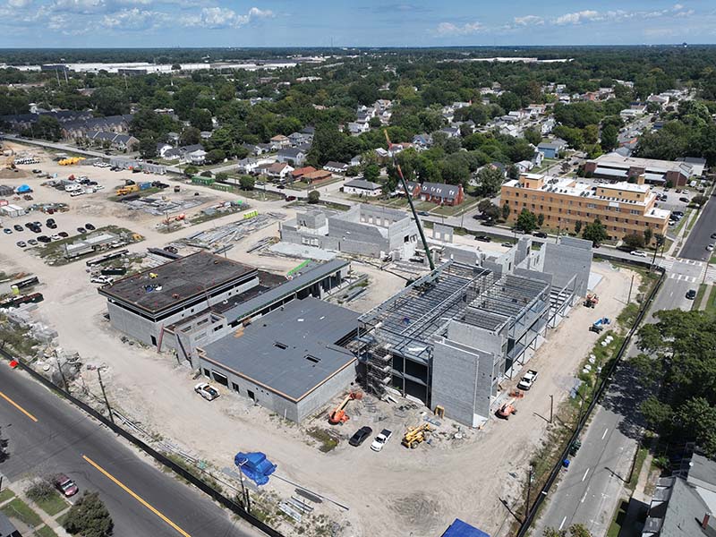 Aerial Steel in Sections D and B Wing
